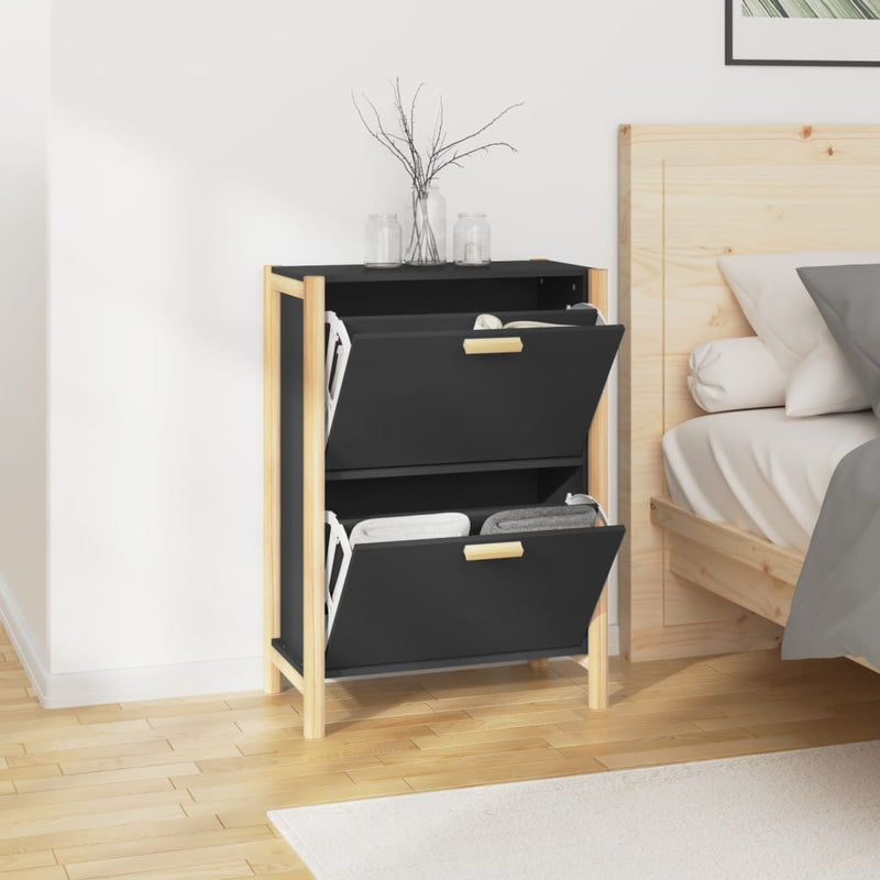 Schoenenkast 57,5X33X80 Cm Bewerkt Hout