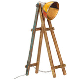 Vloerlamp E27 Massief Mangohout Messingkleurig