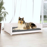 Hondenmand 95,5X65,5X28 Cm Massief Grenenhout Wit