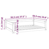 Hondenmand 95,5X65,5X28 Cm Massief Grenenhout Wit