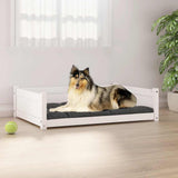 Hondenmand 95,5X65,5X28 Cm Massief Grenenhout Wit