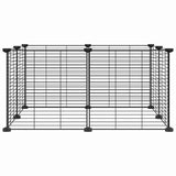 Huisdierkooi Met 8 Panelen, Zwart, 35X35 Cm, Staal