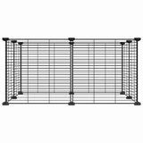 Huisdierkooi Met 8 Panelen, Zwart, 35X35 Cm, Staal