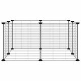 Huisdierkooi Met 8 Panelen, Zwart, 35X35 Cm, Staal