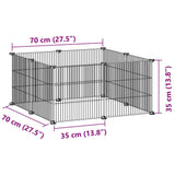 Huisdierkooi Met 8 Panelen, Zwart, 35X35 Cm, Staal