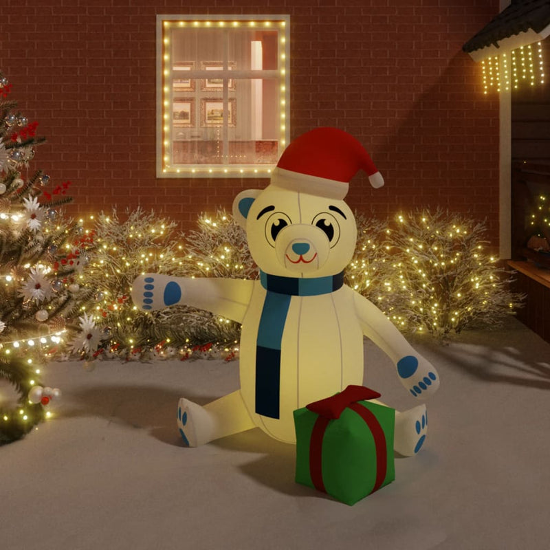 Kerstbeer Met Led's Opblaasbaar
