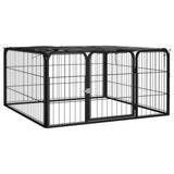 Hondenkennel 12 Panelen 100X50 Cm Gepoedercoat Staal Zwart