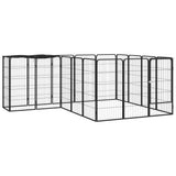 Hondenkennel 6 Panelen 50 X 100 Cm Gepoedercoat Staal Zwart