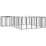 Hondenkennel 6 Panelen 50 X 100 Cm Gepoedercoat Staal Zwart