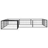 Hondenkennel 12 Panelen 100X50 Cm Gepoedercoat Staal Zwart