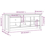 Schoenenkast 110X38X45,5 Cm Massief Grenenhout