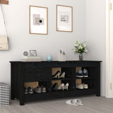 Schoenenkast 110X38X45,5 Cm Massief Grenenhout