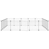 Huisdierenkooi Met Deur 20 Panelen 35X35 Cm Staal Zwart