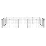 Huisdierenkooi Met Deur 20 Panelen 35X35 Cm Staal Zwart