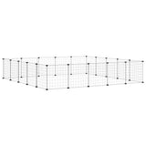 Huisdierenkooi Met Deur 20 Panelen 35X35 Cm Staal Zwart