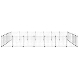Huisdierenkooi Met Deur 28 Panelen 35X35 Cm Staal Zwart
