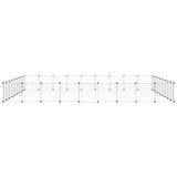 Huisdierenkooi Met Deur 36 Panelen 35X35 Cm Staal Zwart