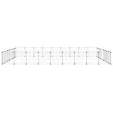 Huisdierenkooi Met Deur 36 Panelen 35X35 Cm Staal Zwart
