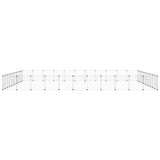 Huisdierenkooi Met Deur 44 Panelen 35X35 Cm Staal Zwart
