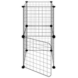Huisdierenkooi Met Deur 8 Panelen 35X35 Cm Staal Zwart