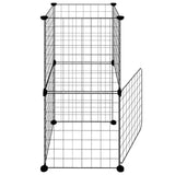 Huisdierenkooi Met Deur 8 Panelen 35X35 Cm Staal Zwart