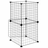 Huisdierenkooi Met Deur 8 Panelen 35X35 Cm Staal Zwart