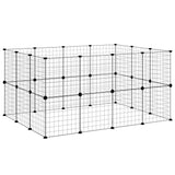Huisdierenkooi Met Deur 28 Panelen 35X35 Cm Staal Zwart