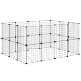 Huisdierenkooi Met Deur 28 Panelen 35X35 Cm Staal Zwart