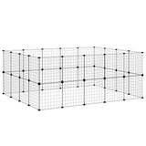 Huisdierenkooi Met Deur 36 Panelen 35X35 Cm Staal Zwart