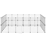 Huisdierenkooi Met Deur 44 Panelen 35X35 Cm Staal Zwart