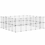 Huisdierenkooi Met Deur 44 Panelen 35X35 Cm Staal Zwart