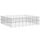 Huisdierenkooi Met Deur 60 Panelen 35X35 Cm Staal Zwart