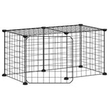 Huisdierenkooi Met Deur 8 Panelen 35X35 Cm Staal Zwart