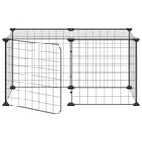 Huisdierenkooi Met Deur 8 Panelen 35X35 Cm Staal Zwart