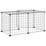 Huisdierenkooi Met Deur 8 Panelen 35X35 Cm Staal Zwart