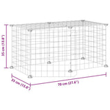 Huisdierenkooi Met Deur 8 Panelen 35X35 Cm Staal Zwart
