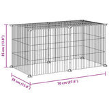 Huisdierenkooi Met 8 Panelen 35X35 Cm Staal Zwart