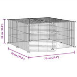 Huisdierenkooi Met Deur 12 Panelen 35X35 Cm Staal Zwart