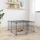 Huisdierenkooi Met Deur 12 Panelen 35X35 Cm Staal Zwart