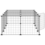 Huisdierenkooi Met Deur 20 Panelen 35X35 Cm Staal Zwart