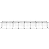 Huisdierenkooi Met Deur 36 Panelen 35X35 Cm Staal Zwart