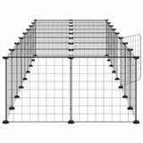 Huisdierenkooi Met Deur 36 Panelen 35X35 Cm Staal Zwart