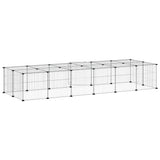 Huisdierenkooi Met Deur 28 Panelen 35X35 Cm Staal Zwart
