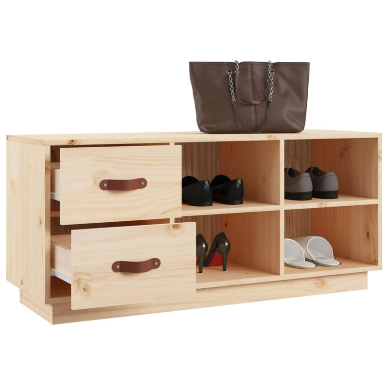 Schoenenbank 100X34X45 Cm Massief Grenenhout