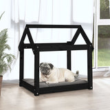 Hondenmand 71X55X70 Cm Massief Grenenhout Zwart