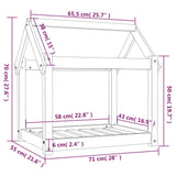 Hondenmand 71X55X70 Cm Massief Grenenhout Zwart