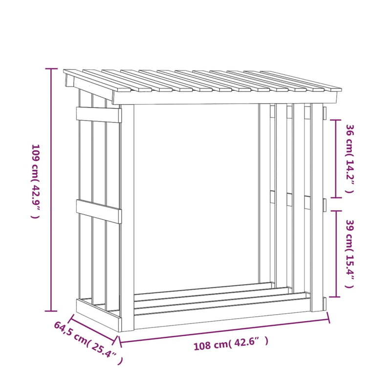 Haardhoutrek 108X64,5X109 Cm Massief Grenenhout