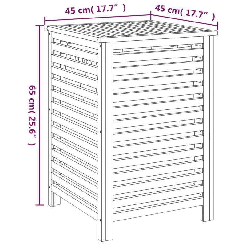 Wasmand 45X45X65 Cm Massief Walnotenhout