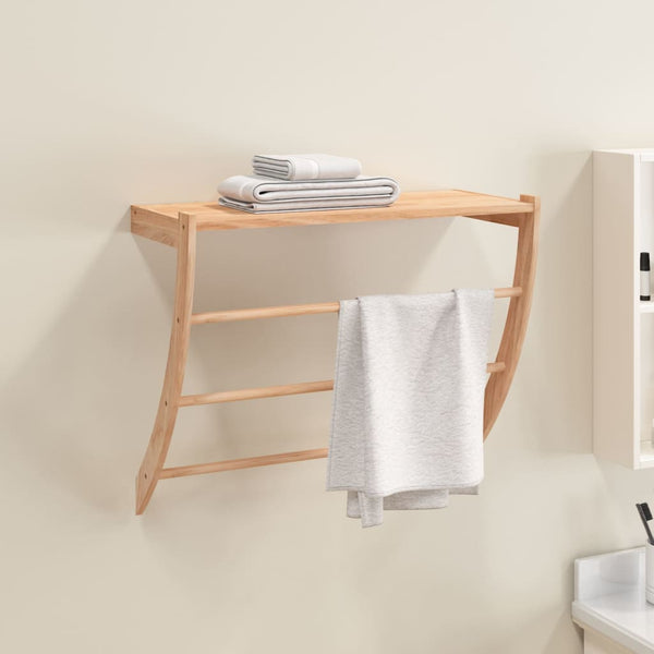 Handdoekenrek 60X25,5X49 Cm Massief Walnotenhout Zwart