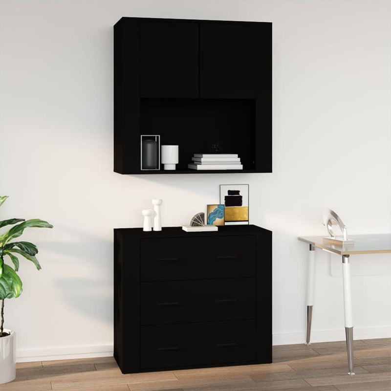 Wandkast Met Plank 80 X 33 X 80 Cm Bewerkt Hout